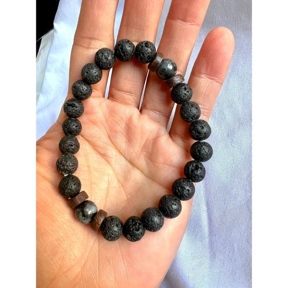 Lava + Black Labradorite Mala Bracelet - Picture 2 of 4